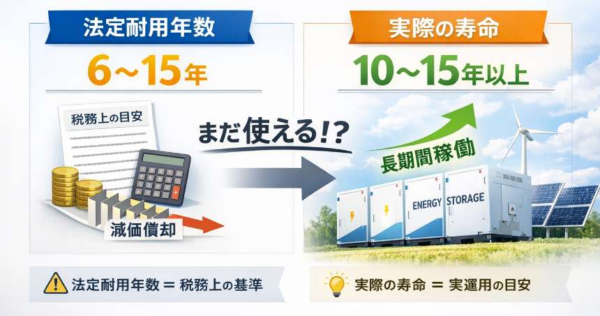 系統用蓄電池の法定耐用年数と実際の寿命の違い